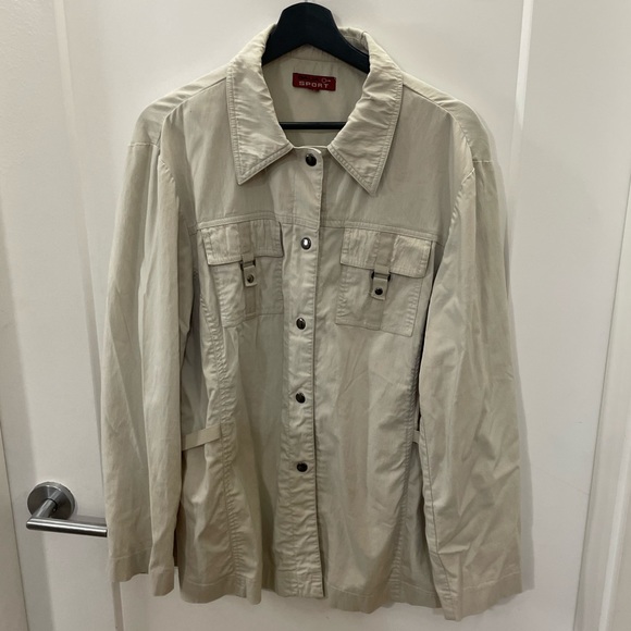 Dalia Sport Cream Utility Cargo Button Up Long Sleeve Women’s Shirt Vintage 16 - Picture 3 of 8